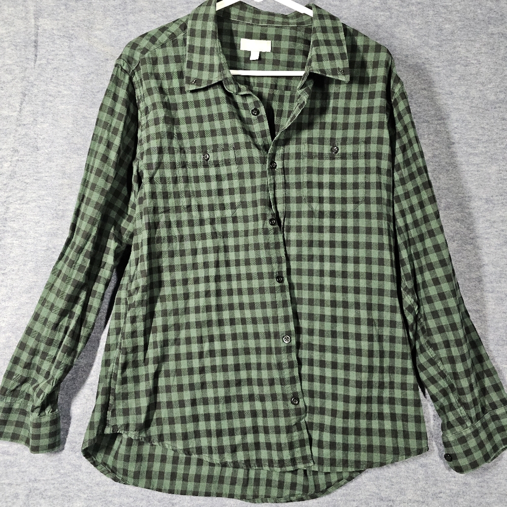 Ash & Erie Green Plaid Casual Button-Down Shirt